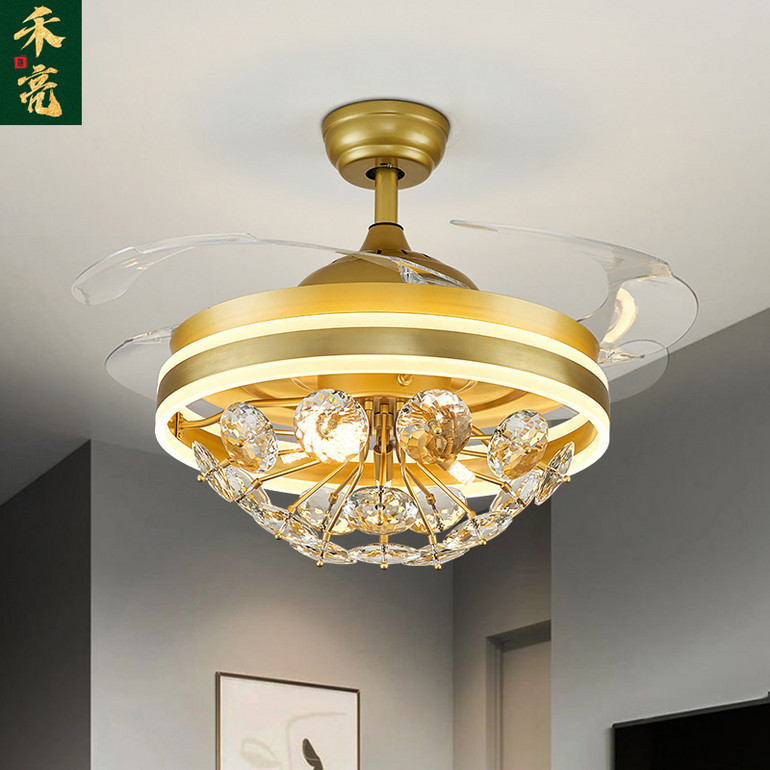 新款隐形吊扇灯卧室家用现代简约灯具