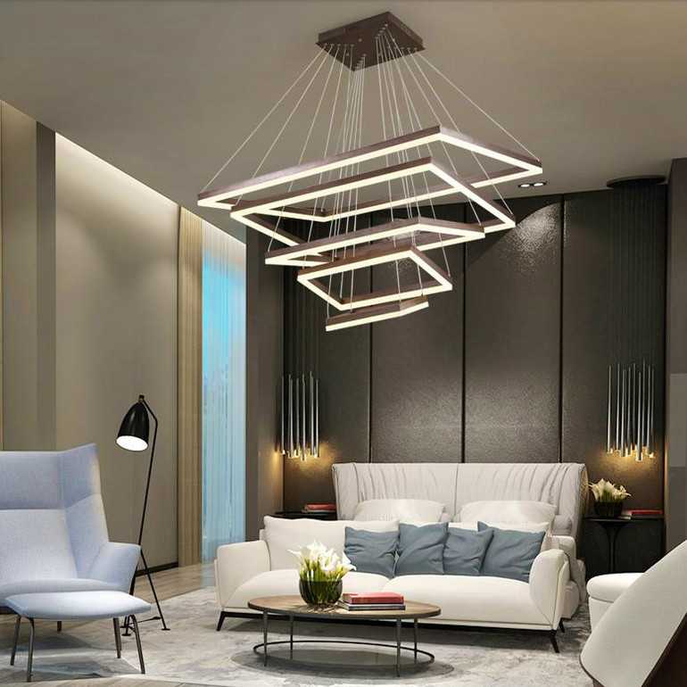 酒店现代方形吊灯