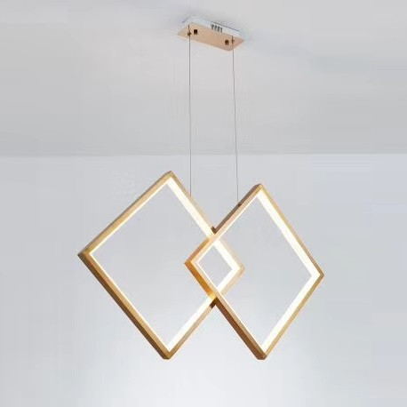 现代金色方形吊灯