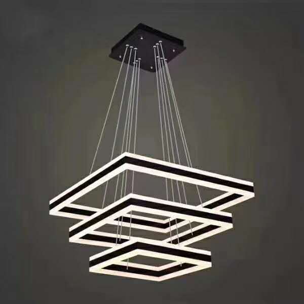 方形上下发光简约吊灯