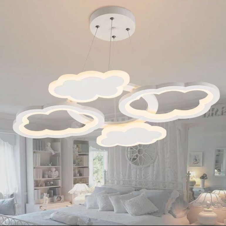 简约北欧卧室儿童房间工程装饰灯云朵吊灯