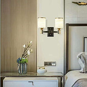 新中式轻奢大气客厅卧室床头双头壁灯
