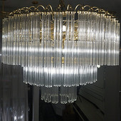 现代轻奢餐厅客厅LED暖白金水晶吊灯