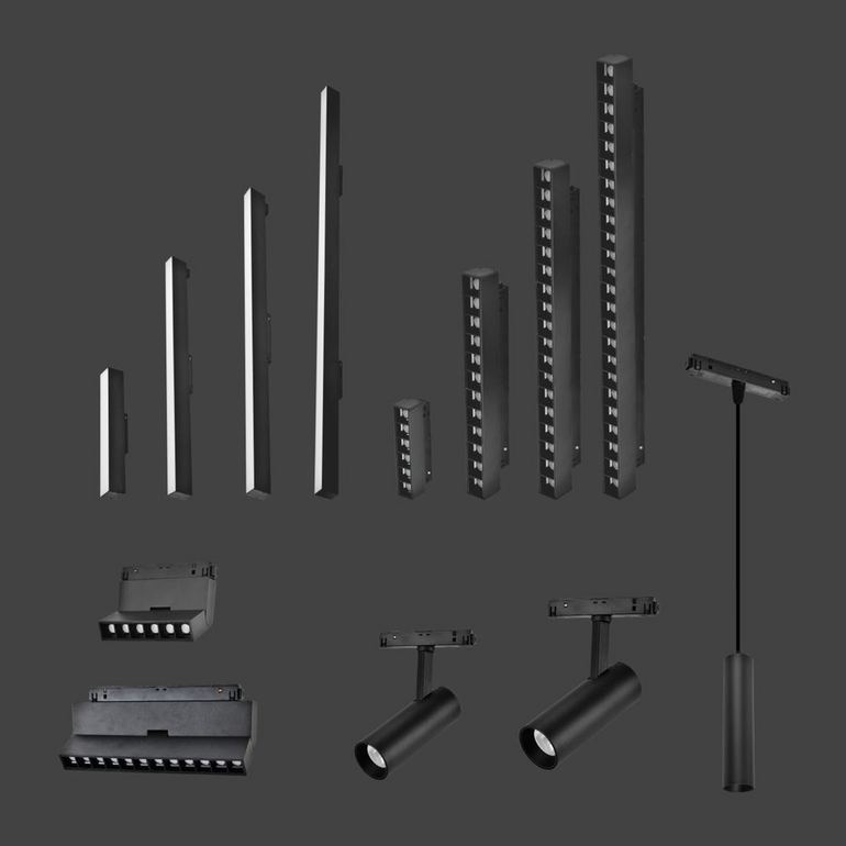 磁吸无边框嵌入式明装无主照明COB轨道射灯