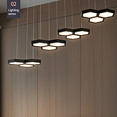 六边LED蜂窝现代简约餐厅工艺灯
