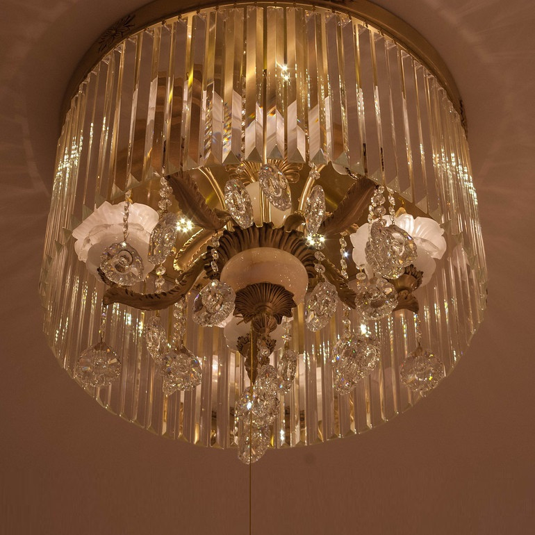 中式优雅大气玻璃水晶吊灯