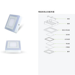 办公室现代简约明装双色LED面板灯5W