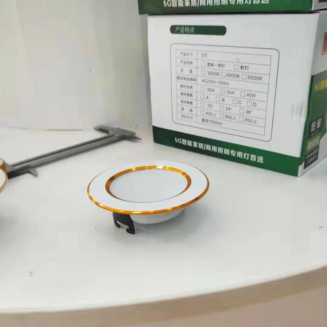 金边简约节能聚光筒灯