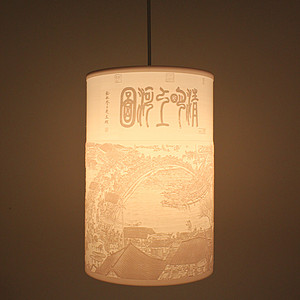 3D打印中式室内客厅清明上河图吊灯