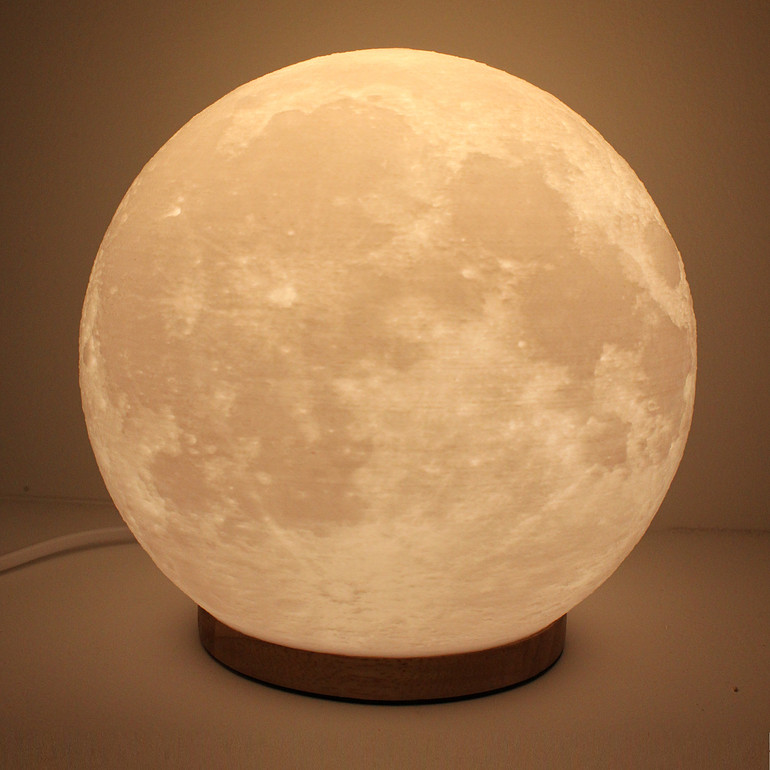 室内高亮卧室客厅创意唯美3D打印月球台灯