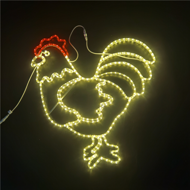 户外LED公鸡平面造型灯