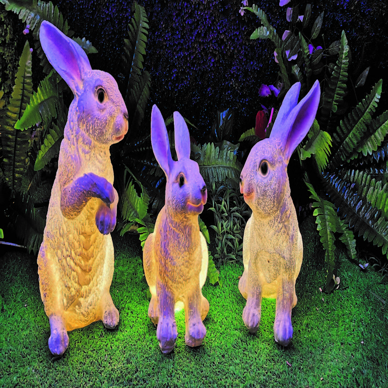 户外园林花园景观LED发光兔子灯