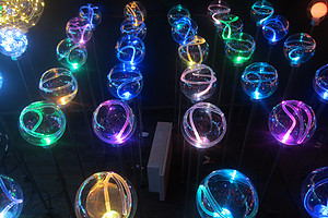 LED户外装饰地插光纤球景观灯