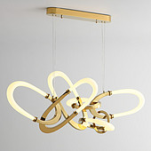 LED室内卧室现代创意金色扣环吊灯