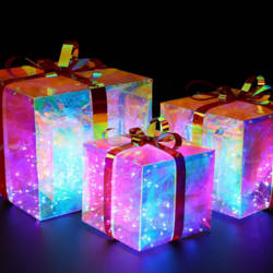 LED室外炫彩创意装饰礼盒造型灯