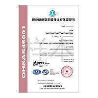 ISO 45001证书模板