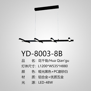 艺道室内家居简约哑光黑色LED吊顶灯