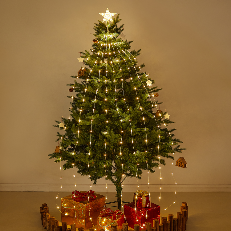 节日装饰五角星圣诞树树顶灯