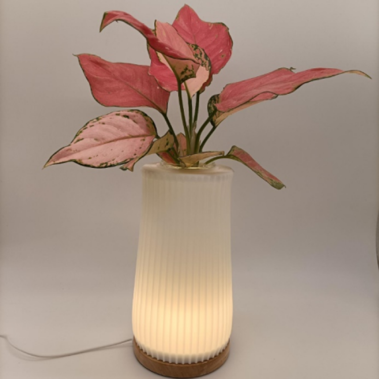 3D打印植物花艺灯台灯竖纹50