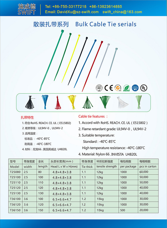 各种规格尼龙扎带
