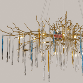 琉璃彩色轻奢水晶-雨帘 C2521吊灯