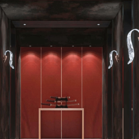 酒店过道树叶形状玻璃墙壁灯