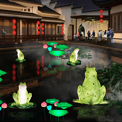 青蛙荷花造型景观灯