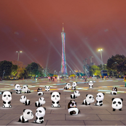 发光熊猫可爱坐着躺着趴着景观灯