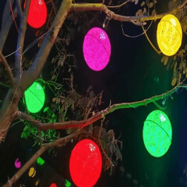 镂空福字造型镭射效果百福球景观灯